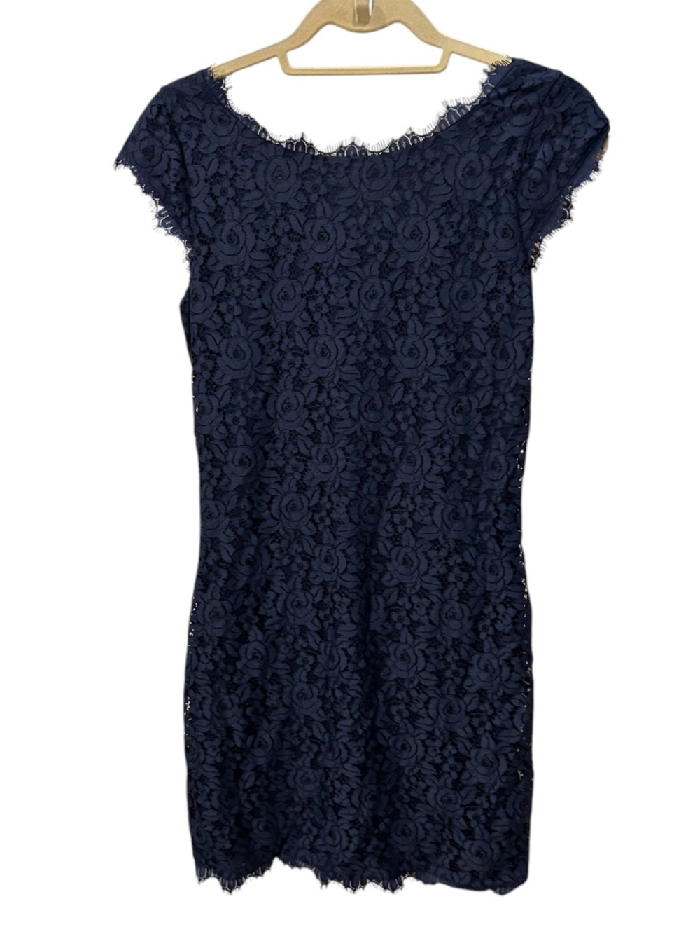 Diane von Furstenberg blue rose lace shift dress 4
